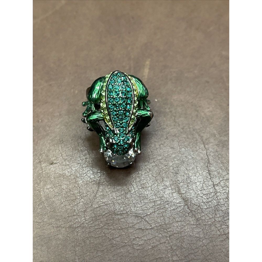 KJL Crystal Frog Ring  size 8.5